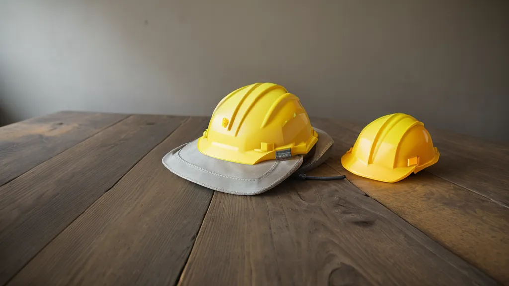 Ein Tablet mit Bauprogramm liegt auf Holzplanken auf einer Baustelle.