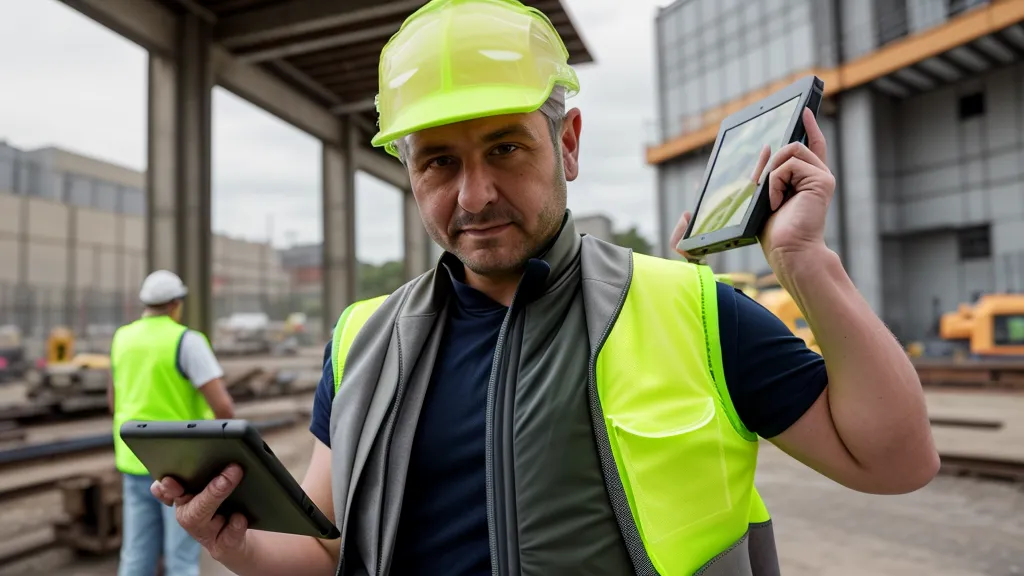 Digitale Unterschrift für einen Nachtrag auf einem Tablet direkt auf der Baustelle.